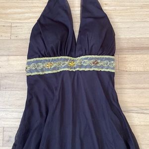 Halter Beaded Waist Dress